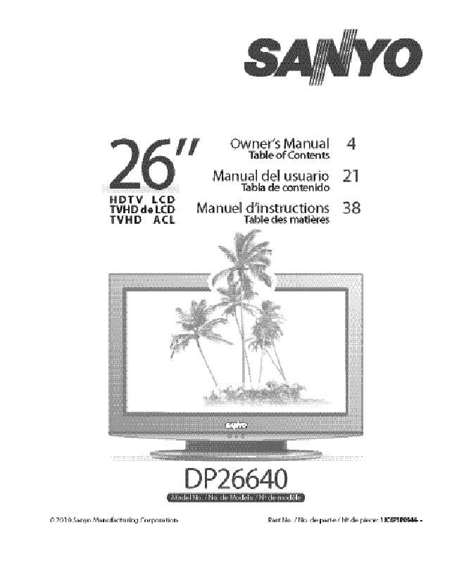 Guide utilisation SANYO DP26640  de la marque SANYO