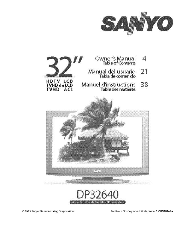 Guide utilisation SANYO DP32640  de la marque SANYO