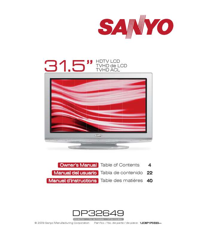Guide utilisation SANYO DP32649  de la marque SANYO