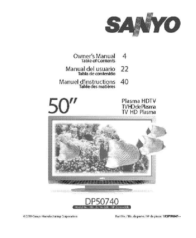 Guide utilisation SANYO DP50740  de la marque SANYO