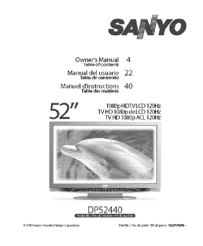 Guide utilisation SANYO DP52440  de la marque SANYO