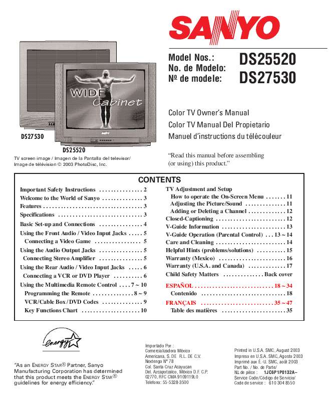 Guide utilisation SANYO DS27530  de la marque SANYO