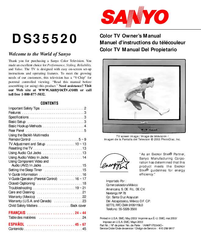 Guide utilisation SANYO DS35520  de la marque SANYO