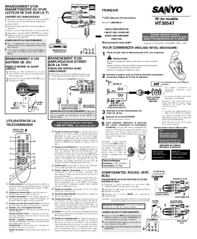 Guide utilisation SANYO HT30547  de la marque SANYO