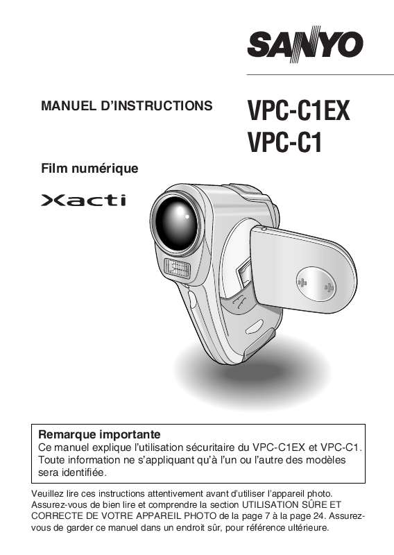Guide utilisation SANYO VPC-C1EX  de la marque SANYO