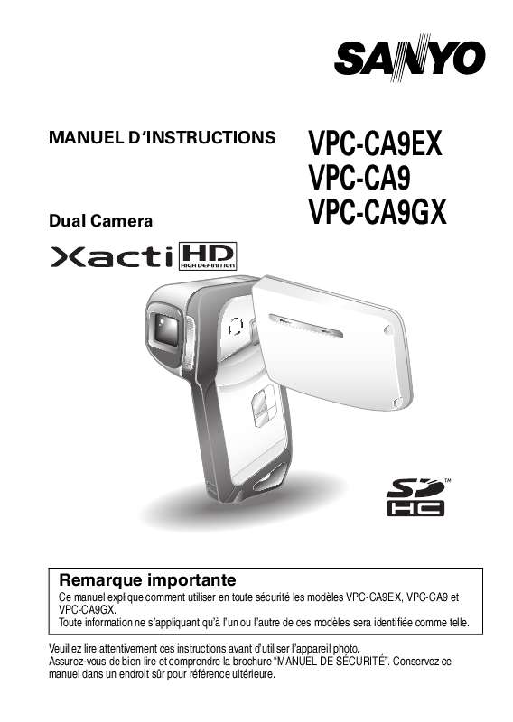Guide utilisation SANYO XACTI VPC-CA9  de la marque SANYO