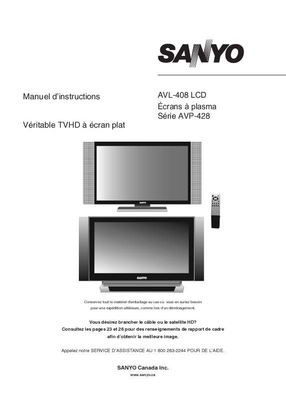 Guide utilisation SANYO AVL-408  de la marque SANYO