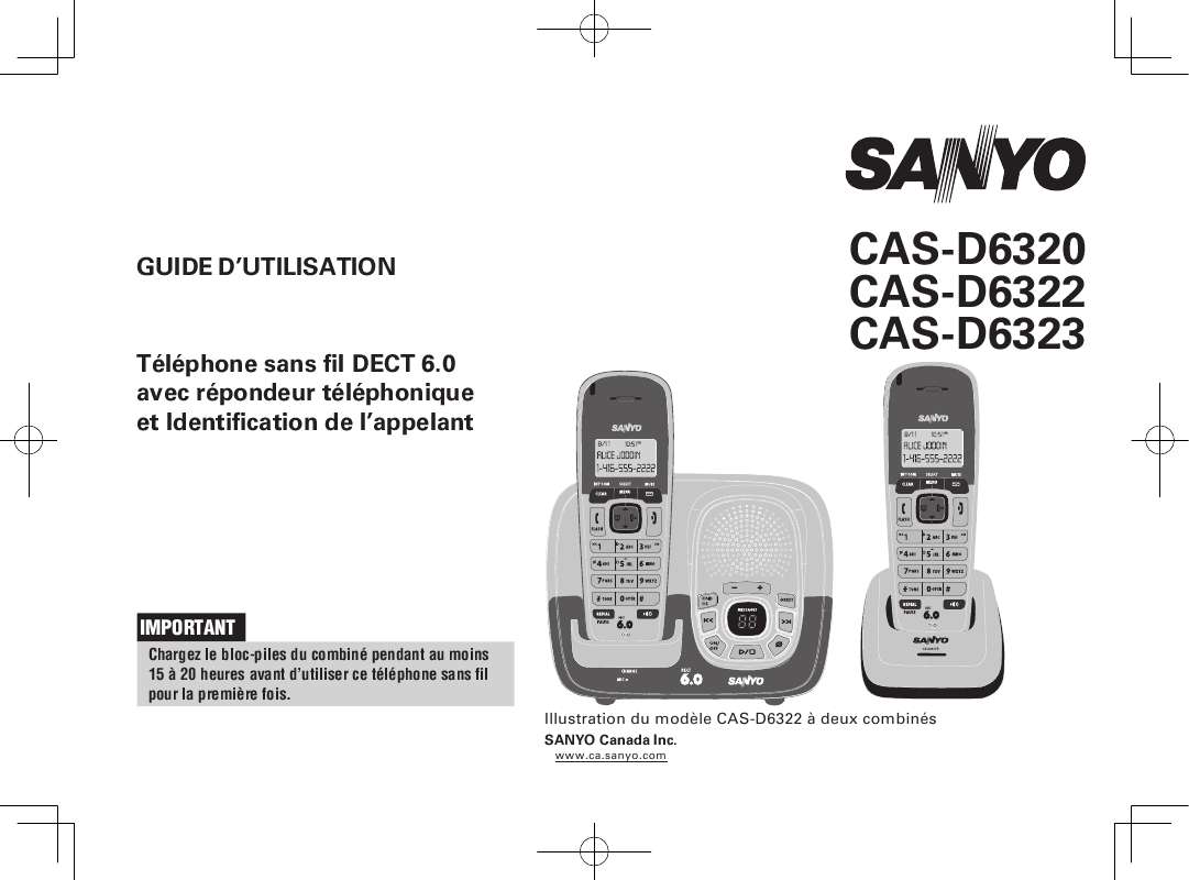 Guide utilisation SANYO CAS-D6320  de la marque SANYO