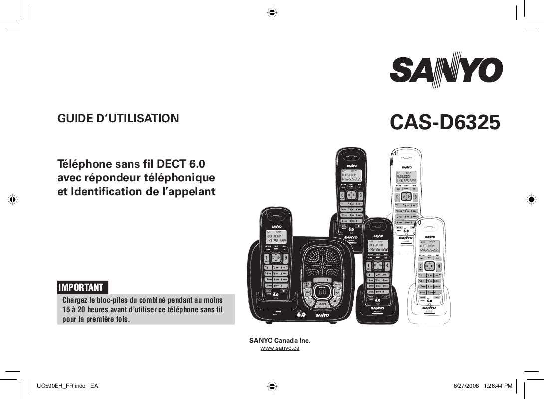 Guide utilisation SANYO CAS-D6325  de la marque SANYO