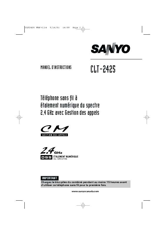 Guide utilisation SANYO CLT-2425  de la marque SANYO