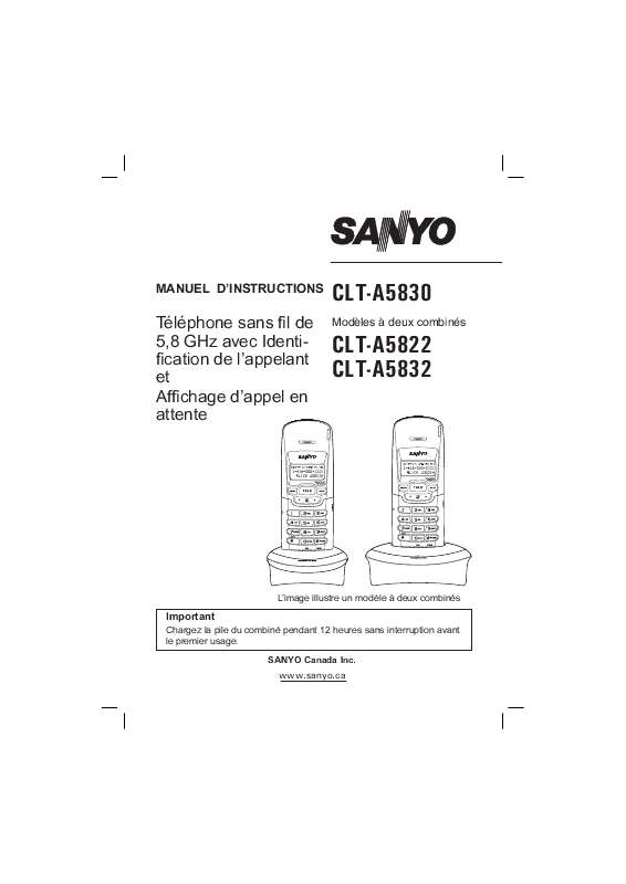 Guide utilisation SANYO CLT-A5830  de la marque SANYO