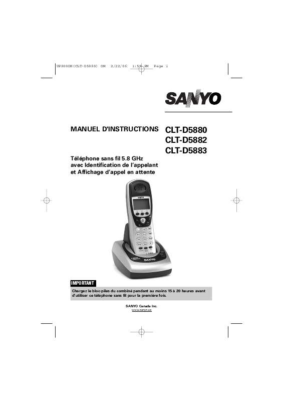 Guide utilisation SANYO CLT-D5880  de la marque SANYO