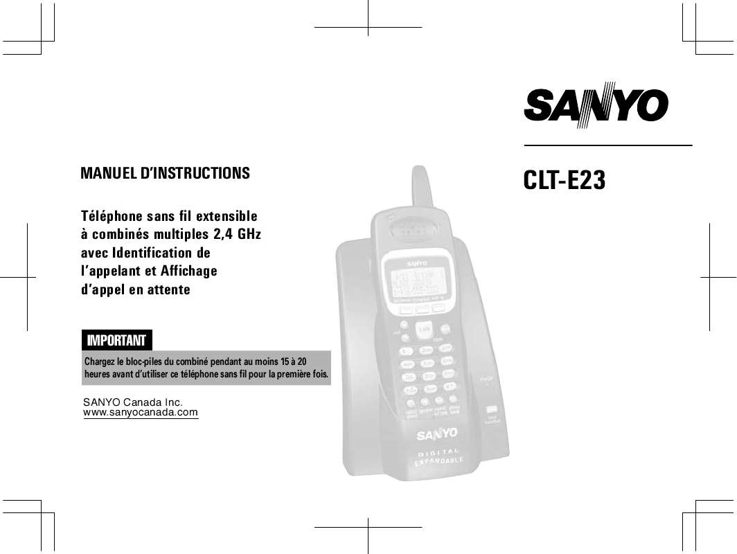 Guide utilisation SANYO CLT-E23  de la marque SANYO