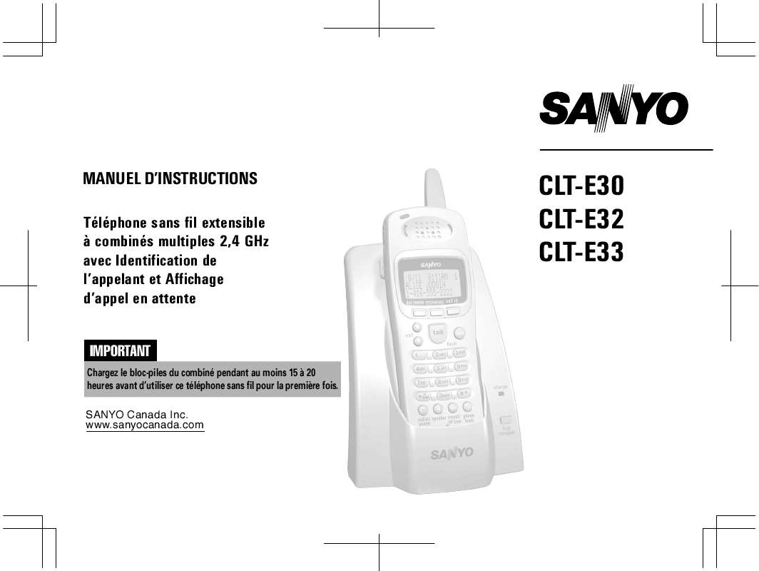 Guide utilisation SANYO CLT-E30  de la marque SANYO