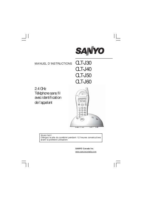 Guide utilisation SANYO CLT-J30  de la marque SANYO
