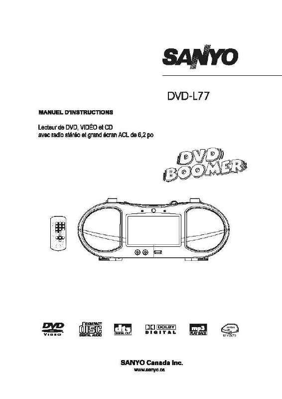 Guide utilisation SANYO DVD-L77  de la marque SANYO