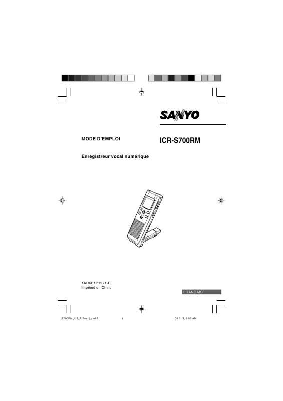 Guide utilisation SANYO ICR-S700RM  de la marque SANYO