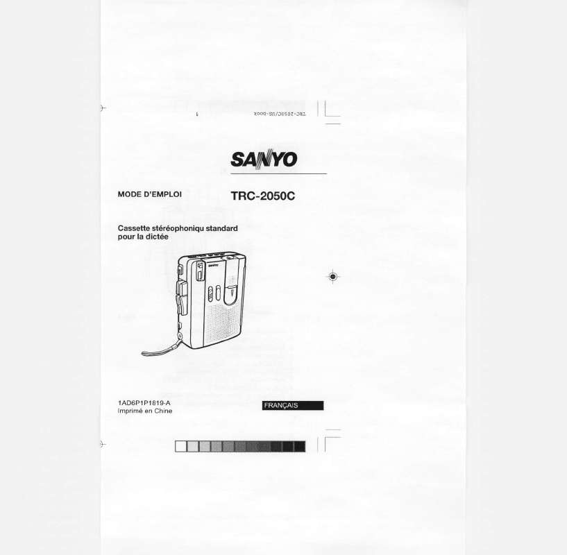 Guide utilisation SANYO TRC-2050C  de la marque SANYO