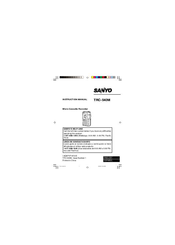 Guide utilisation SANYO TRC-540M  de la marque SANYO