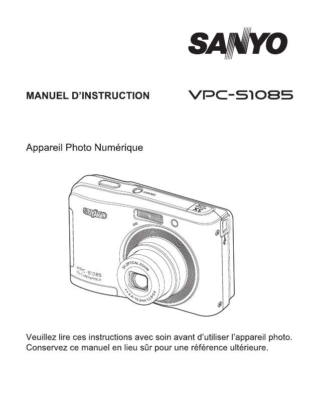 Guide utilisation SANYO VPC-S1085  de la marque SANYO