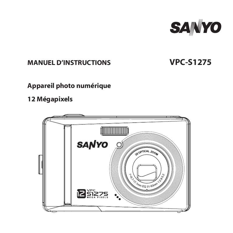 Guide utilisation SANYO VPC-S1275  de la marque SANYO
