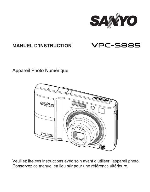 Guide utilisation SANYO VPC-S885  de la marque SANYO