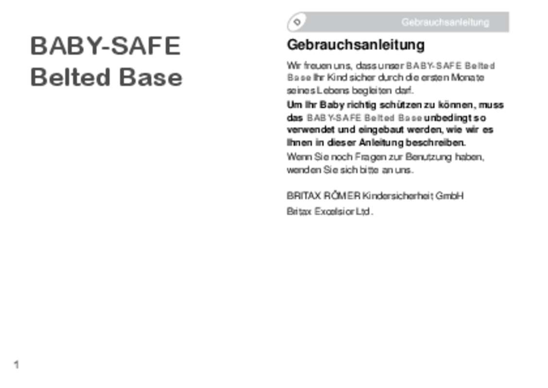 Guide utilisation BRITAX BABY-SAFE BELTED BASE  de la marque BRITAX