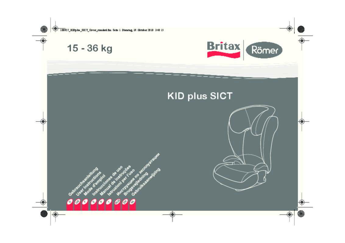 Guide utilisation BRITAX KID PLUS SICT  de la marque BRITAX