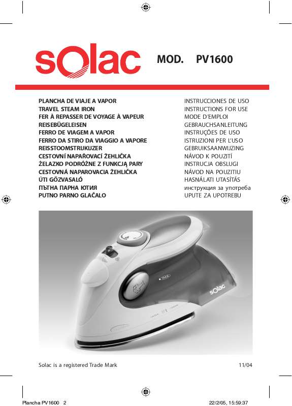 Guide utilisation SOLAC PV1600  de la marque SOLAC
