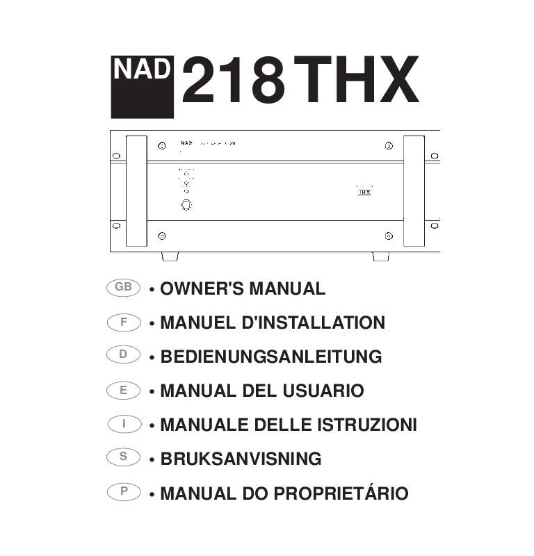 Guide utilisation NAD 218  de la marque NAD