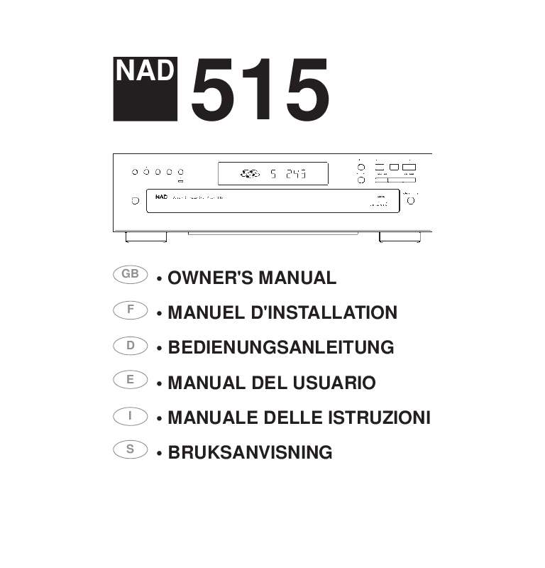 Guide utilisation NAD 515  de la marque NAD