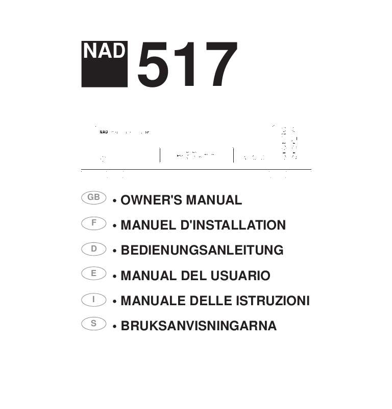 Guide utilisation NAD 517  de la marque NAD