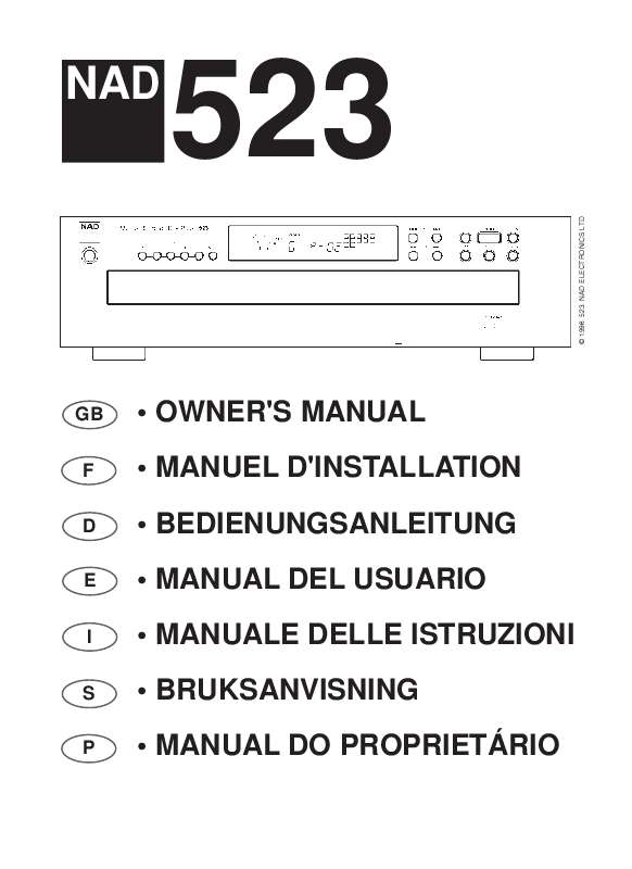 Guide utilisation NAD 523  de la marque NAD