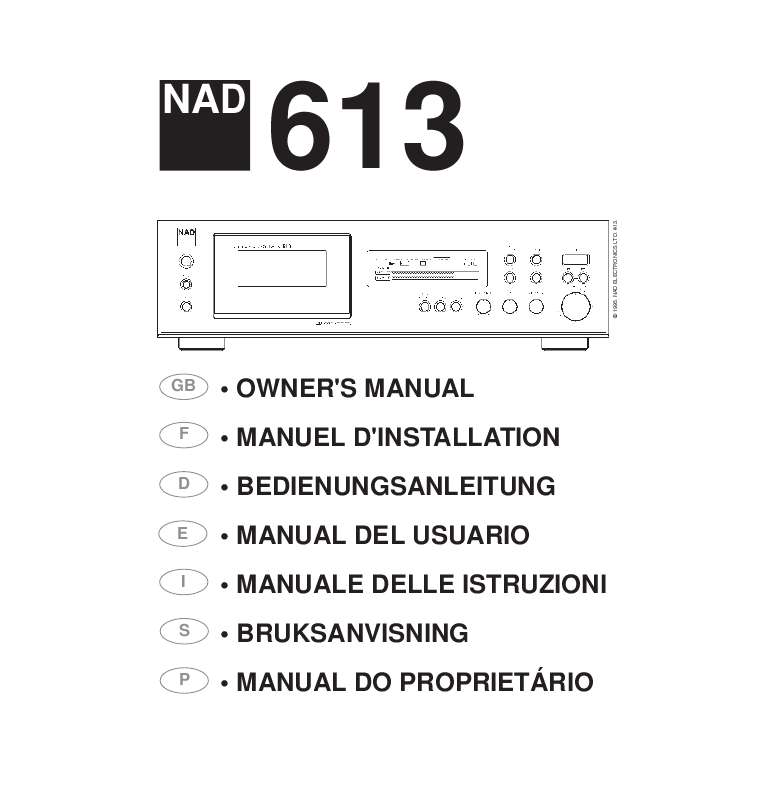 Guide utilisation NAD 613  de la marque NAD