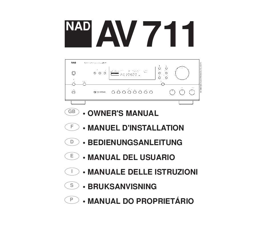 Guide utilisation NAD 711  de la marque NAD