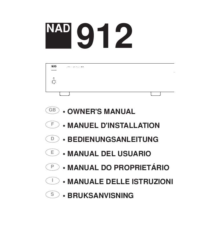 Guide utilisation NAD 912  de la marque NAD