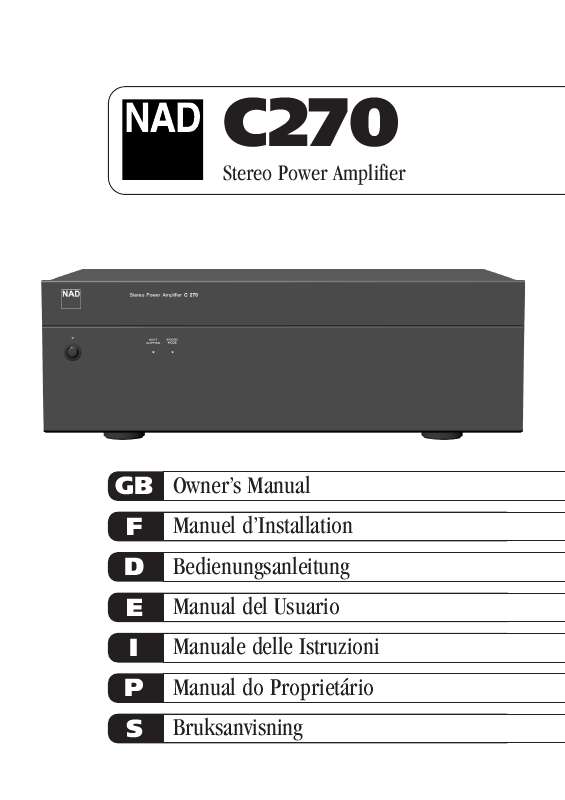 Guide utilisation NAD C270  de la marque NAD