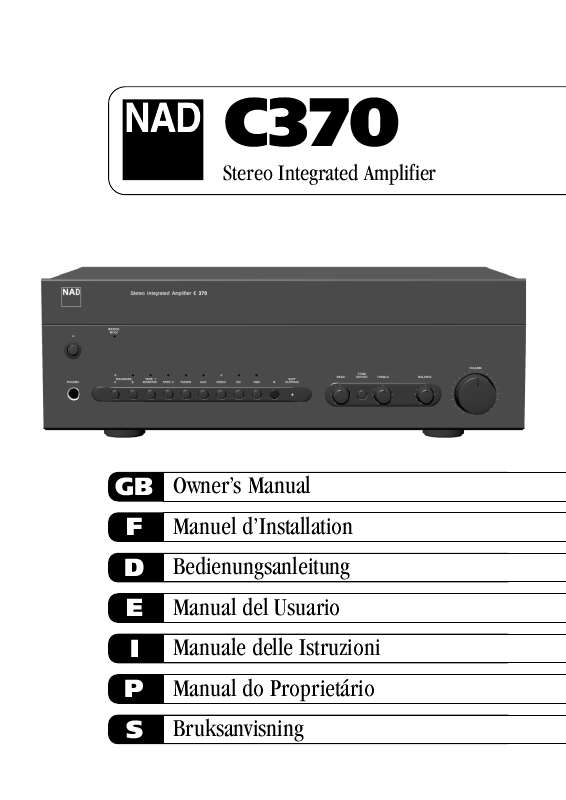 Guide utilisation NAD C370  de la marque NAD