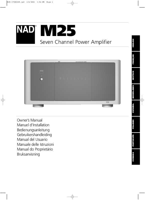Guide utilisation NAD M25  de la marque NAD