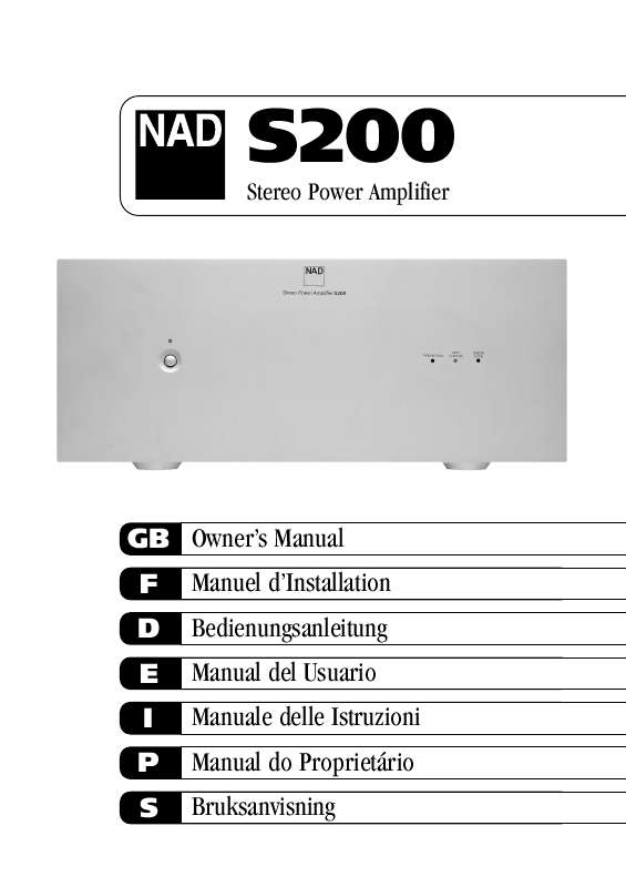 Guide utilisation NAD S200  de la marque NAD