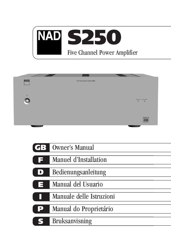 Guide utilisation NAD S250  de la marque NAD