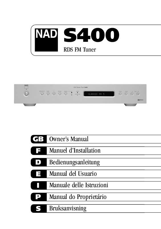 Guide utilisation NAD S400  de la marque NAD