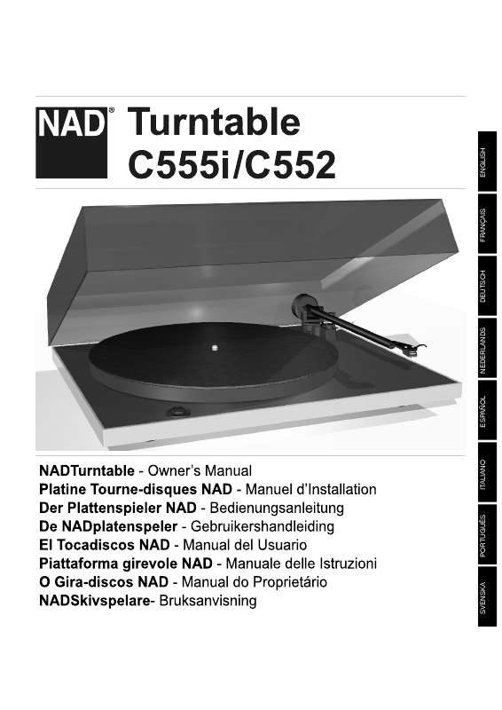 Guide utilisation NAD TURNTABLE C 552  de la marque NAD
