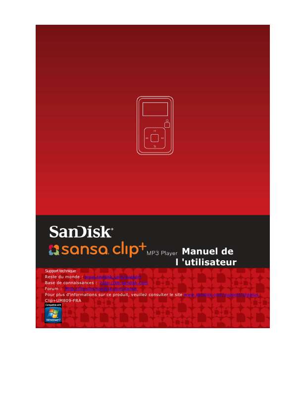 Guide utilisation SANDISK SANSA CLIP PLUS  de la marque SANDISK