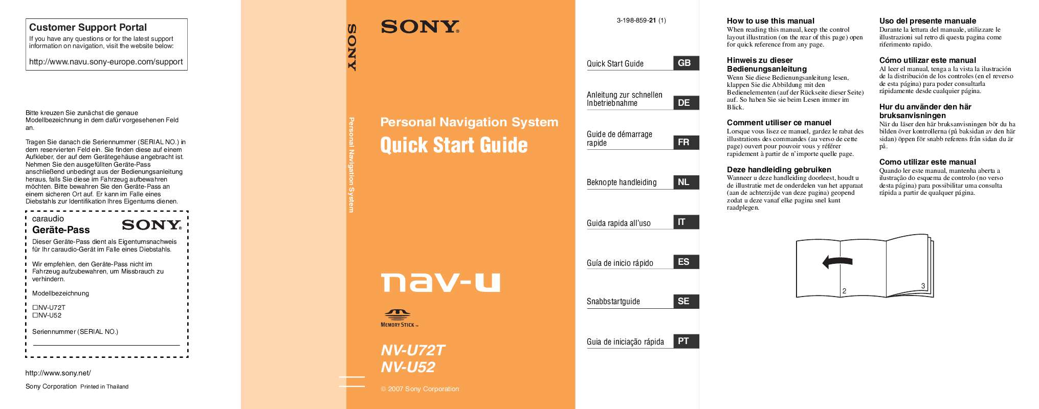 Guide utilisation SONY NV -U 52F  de la marque SONY