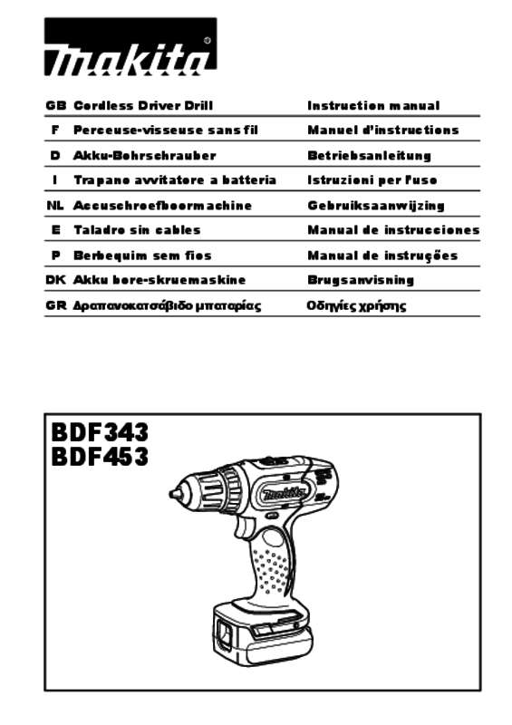 Guide utilisation MAKITA BDF343RHE  de la marque MAKITA