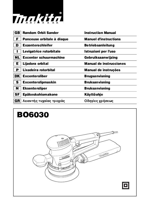 Guide utilisation MAKITA BO6030  de la marque MAKITA