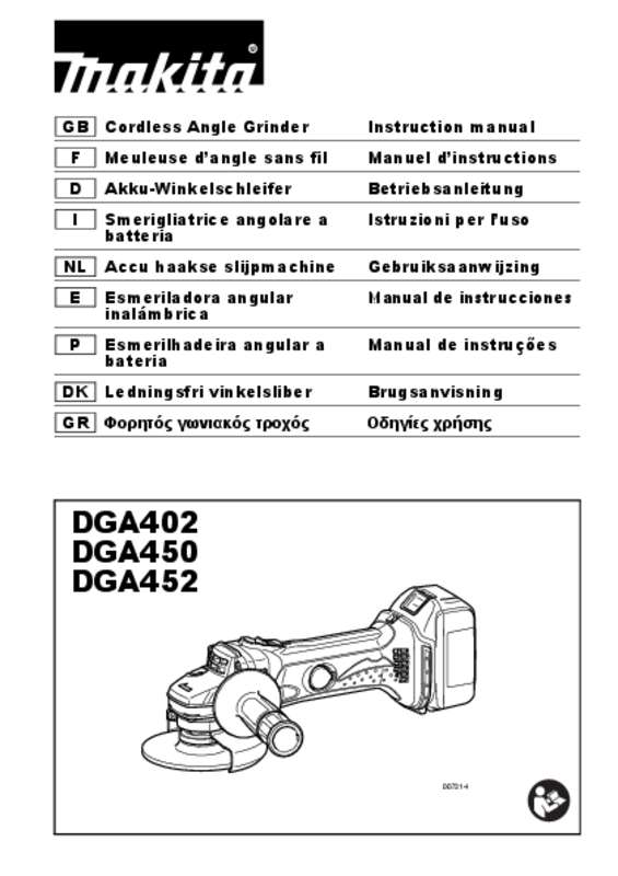 Guide utilisation MAKITA DGA452Z  de la marque MAKITA
