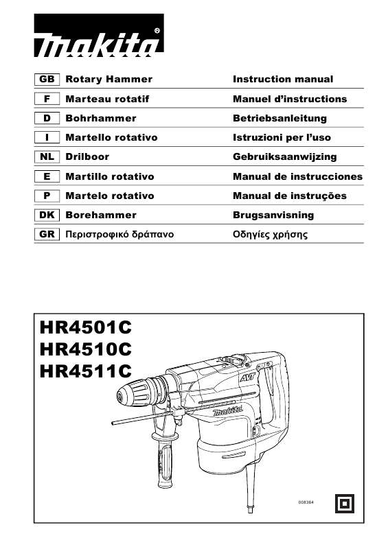 Guide utilisation MAKITA HR 4501 C  de la marque MAKITA