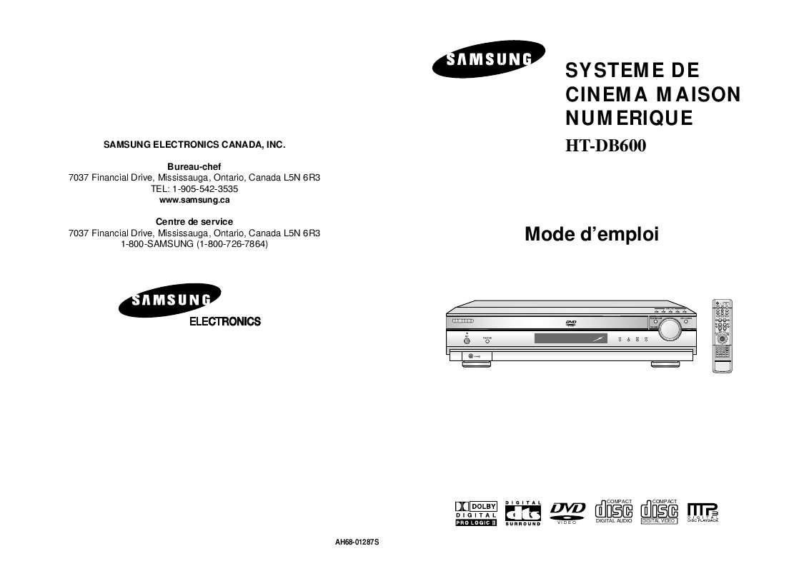 Guide utilisation SAMSUNG HT-DB600  de la marque SAMSUNG